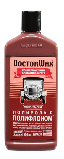 Полироль с полифлоном темно-красная Doctor Wax 300мл