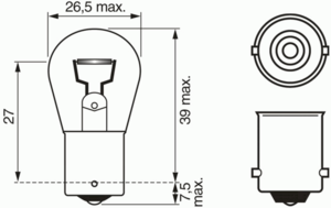 Лампа накаливания, фара заднего хода BOSCH 1 987 302 214