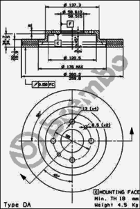 Тормозной диск BREMBO 09.8903.14