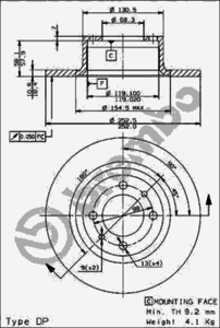 Тормозной диск BREMBO 08.2559.24