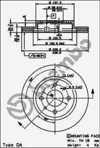 Тормозной диск BREMBO 09.8894.14