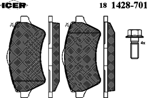 Тормозные колодки ICER 181428-701