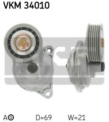 Натяжной ролик поликлинового ремня SKF VKM 34010
