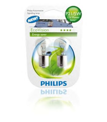 Лампа накаливания PHILIPS 12499 ECOB2 (фонарь указателя поворота, задняя противотуманная фара, стояночные огни / габаритные фонари) - Фото 1