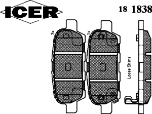 Тормозные колодки ICER 181838