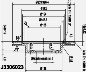 Тормозной диск NIPPARTS J3306023