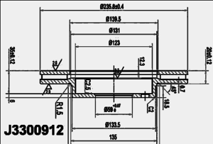 Тормозной диск NIPPARTS J3300912