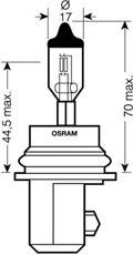 Лампа накаливания OSRAM 9007 (фара дальнего света, основная фара) - Фото 1