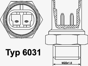Датчик включения вентилятора WAHLER 6031.105D - Фото 1