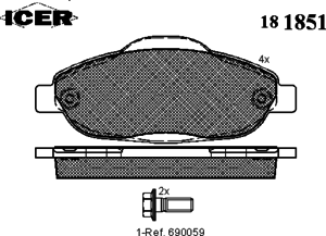 Тормозные колодки ICER 181851