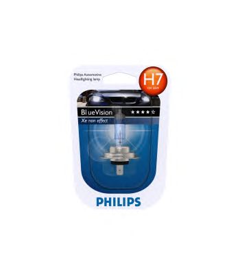 Лампа накаливания PHILIPS 12972 BV+B1 BlueVision (фара дальнего света, основная фара, противотуманная фара, фара с авт. системой стабилизации, фара дневного освещения) - Фото 1