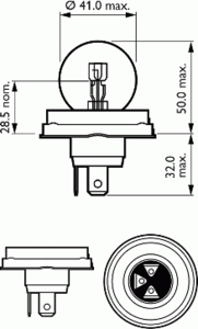 Лампа накаливания PHILIPS 12620 B1 (фара дальнего света, противотуманная фара) - Фото 2