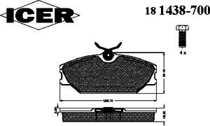 Тормозные колодки ICER 181438-700