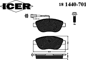 Тормозные колодки ICER 181440-701