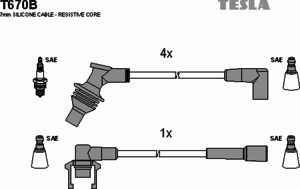 Комплект высоковольтных проводов TESLA T670B