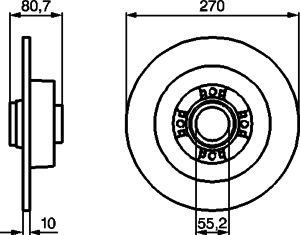 Тормозной диск BOSCH 0 986 479 196