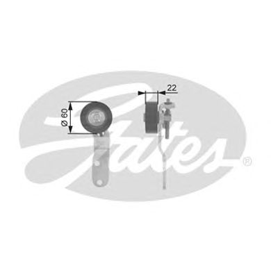 Направляющий / паразитный ролик  поликлинового ремня GATES T36074
