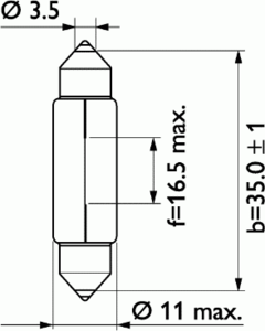 Лампа накаливания PHILIPS 13844 CP (фонарь указателя поворота, фонарь освещения номерного знака, стояночные огни / габаритные фонари, внутреннее освещение) - Фото 1
