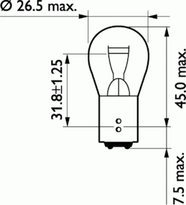 Лампа накаливания PHILIPS 13499 CP (фонарь указателя поворота, фонарь освещения номерного знака, стояночные огни / габаритные фонари) - Фото 1