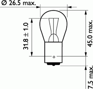 Лампа накаливания PHILIPS 13498 CP (фонарь указателя поворота, фонарь сигнала торможения, задняя противотуманная фара, задний габаритный огонь) - Фото 1