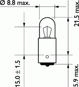 Лампа накаливания PHILIPS 13929 CP (фонарь указателя поворота, стояночные огни / габаритные фонари, фонарь освещения номерного знака) - Фото 1