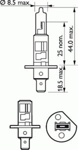 Лампа розжарювання PHILIPS 12258VPB1 (фара дальнього світла, основная фара, протитуманні фари, фара з автоматичною системою стабілізації) - Фото 2
