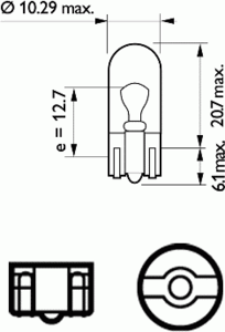 Лампа накаливания PHILIPS 12961 B2 (фонарь указателя поворота, фонарь освещения номерного знака, стояночные огни / габаритные фонари, внутреннее освещение) - Фото 3