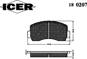 Тормозные колодки ICER 180207
