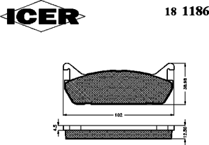 Тормозные колодки ICER 181186
