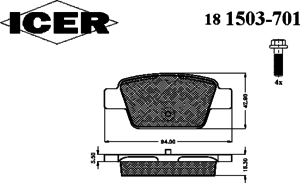 Тормозные колодки ICER 181503-701