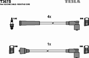 Комплект высоковольтных проводов TESLA T367S