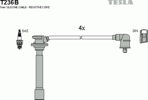 Комплект высоковольтных проводов TESLA T236B