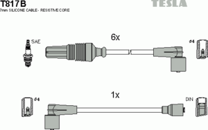 Комплект высоковольтных проводов TESLA T817B