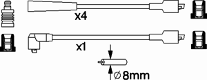 Комплект высоковольтных проводов BOSCH 0 986 356 868 - Фото 1