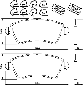 Тормозные колодки BOSCH 0 986 424 801