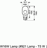 Лампа накаливания OSRAM 921 (фонарь указателя поворота, фонарь сигнала торможения, задняя противотуманная фара, задний габаритный огонь)