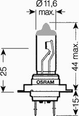 Лампа накаливания OSRAM 64217 (фара дальнего света, основная фара, противотуманная фара; Лампа накаливания, основная фара, фара с авт. системой стабилизации) - Фото 1