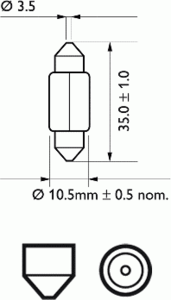Лампа накаливания, внутреннее освещение PHILIPS 12860 LLCP - Фото 1