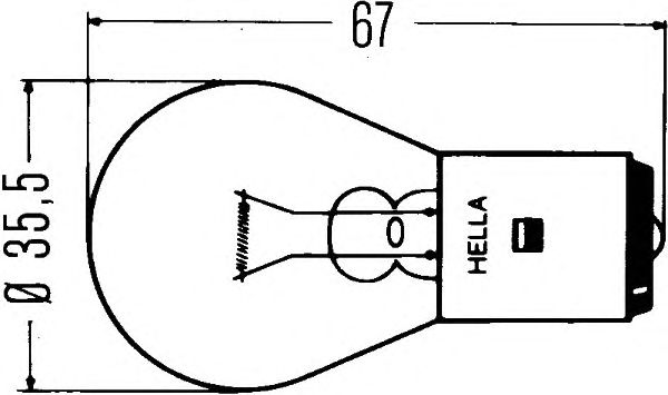 Лампа накаливания HELLA 8GA 002 083-251 (фара рабочего освещения, задняя противотуманная фара, фара заднего хода) - Фото 1