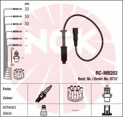 Комплект высоковольтных проводов NGK 0737
