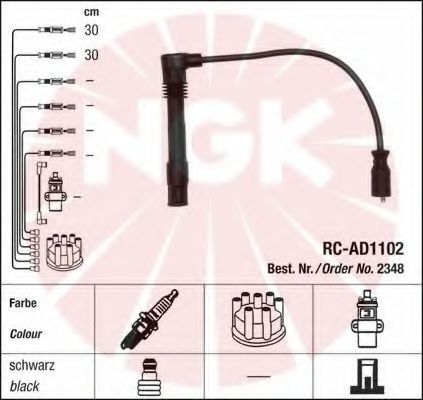 Комплект высоковольтных проводов NGK 2348