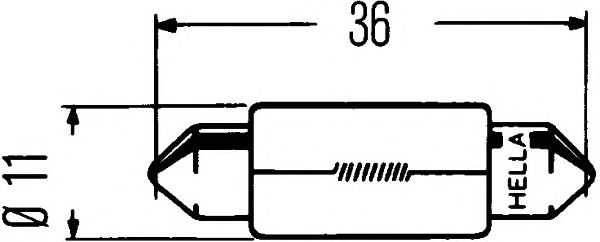 Лампа накаливания HELLA 8GM 002 092-241 (фонарь освещения номерного знака, внутреннее освещение, стояночный / габаритный огонь) - Фото 1