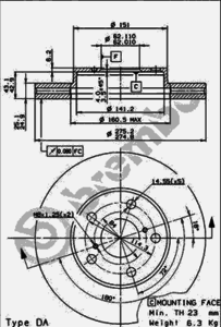 Тормозной диск BREMBO 09.9185.10