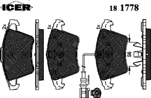 Тормозные колодки ICER 181778