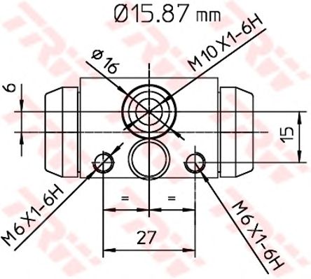 Колесный тормозной цилиндр TRW BWB170 - Фото 1