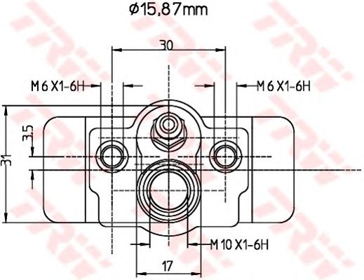 Колесный тормозной цилиндр TRW BWB174 - Фото 1