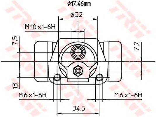 Колесный тормозной цилиндр TRW BWC187 - Фото 1
