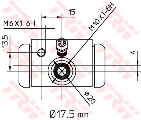 Колесный тормозной цилиндр TRW BWC243 - Фото 1