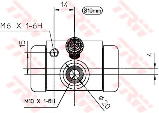 Колесный тормозной цилиндр TRW BWD100 - Фото 1