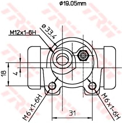 Колесный тормозной цилиндр TRW BWD115 - Фото 1
